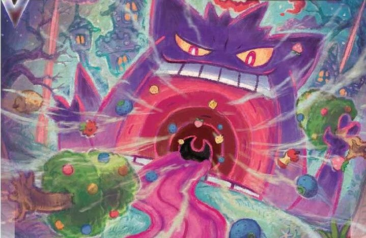 Pokemon card featuring Gengar eating everything