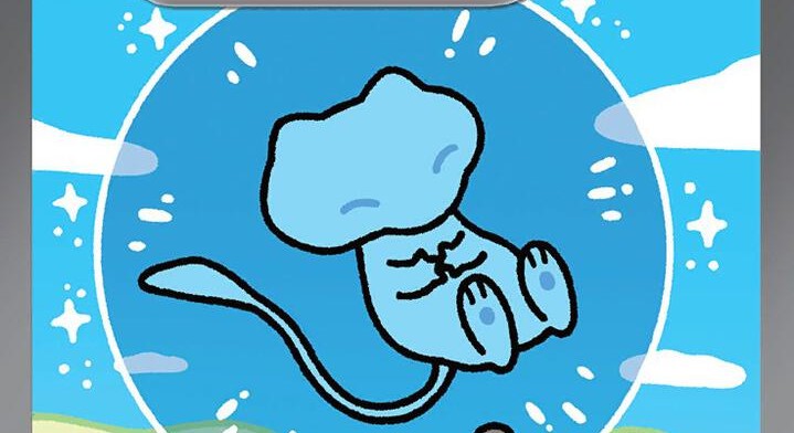 Photo featuring bubble Mew Pokemon Card