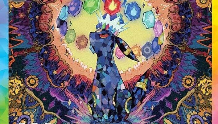 Photo of a pokemon card featuring Umbreon ex from the Prismatic Evolutions Set