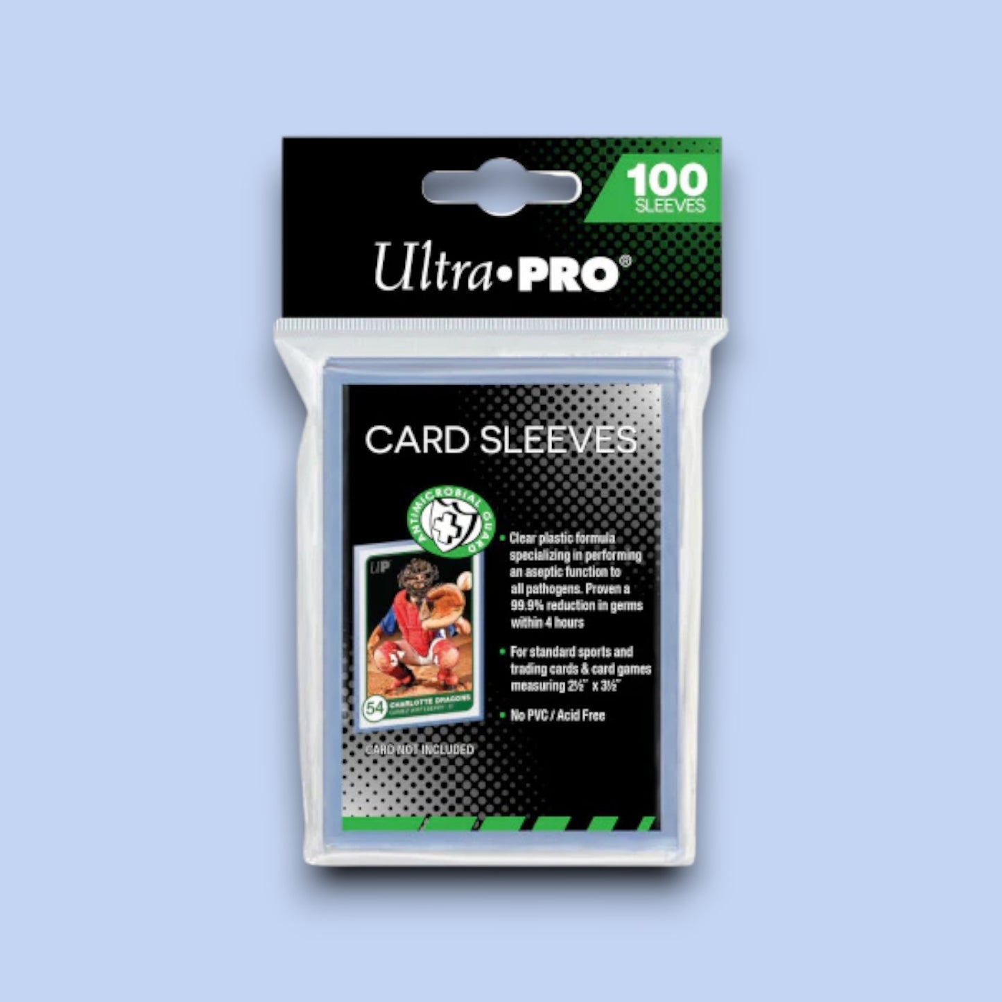 Ultra Pro 2-1/2" x 3-1/2" Antimicrobial Card Sleeves 100 Pack | Standard Size Protective Sleeves