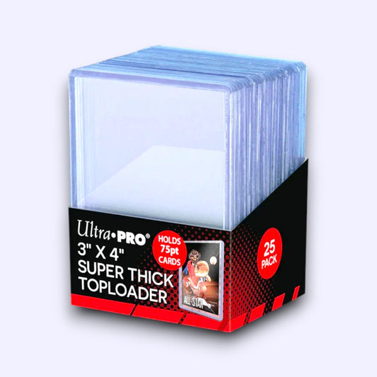 Ultra PRO 3" x 4" Super Thick Toploaders – 25 Pack | Rigid PVC Holders for 75pt Cards