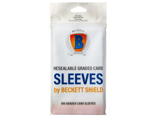 Beckett Shield Resealable Graded Card Sleeves – 100 Pack | Fits PSA, BGS, and Graded Slabs