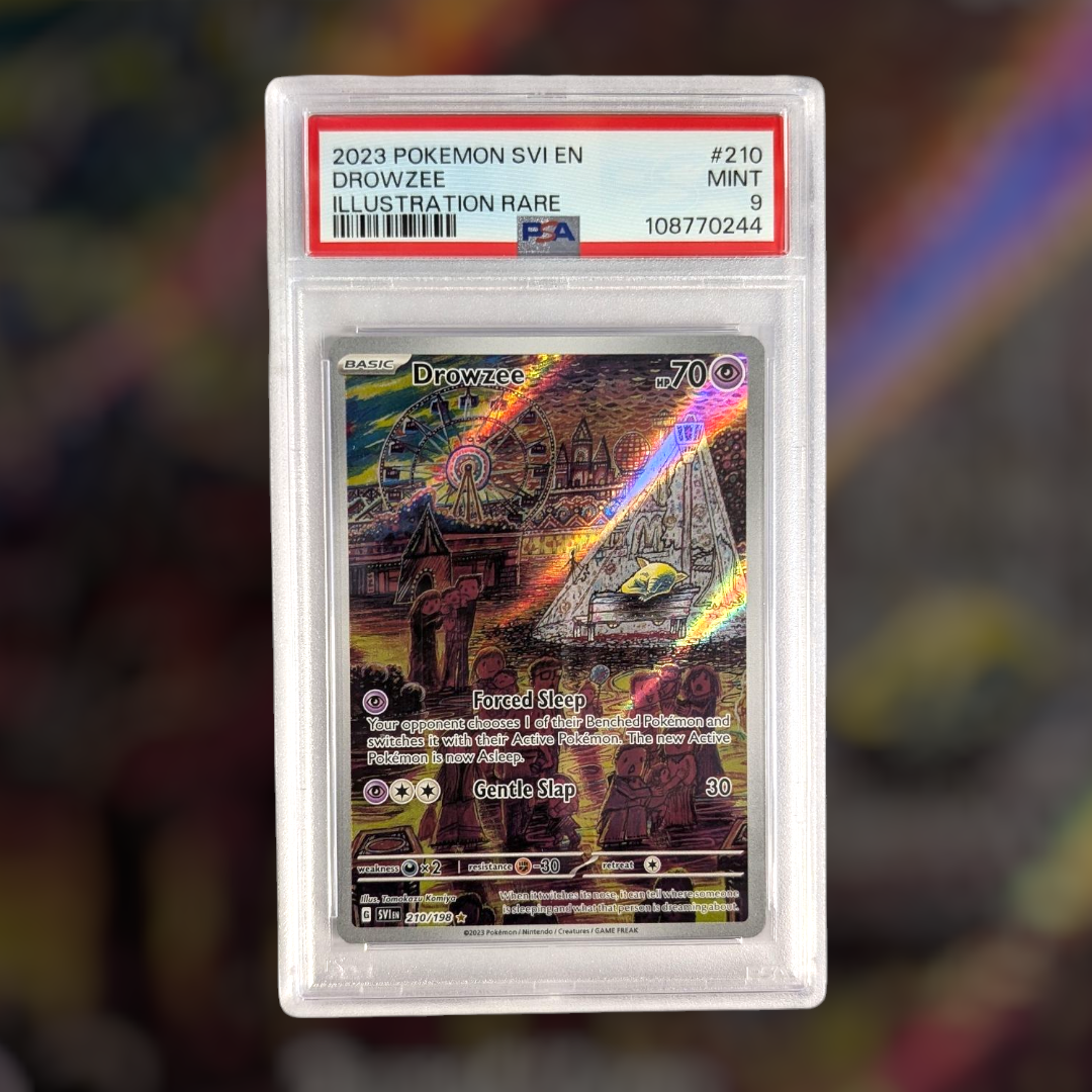 PSA 9 Drowzee 210/198 Scarlet & Violet Pokémon Card - Illustrated by Tomokazu Komiya