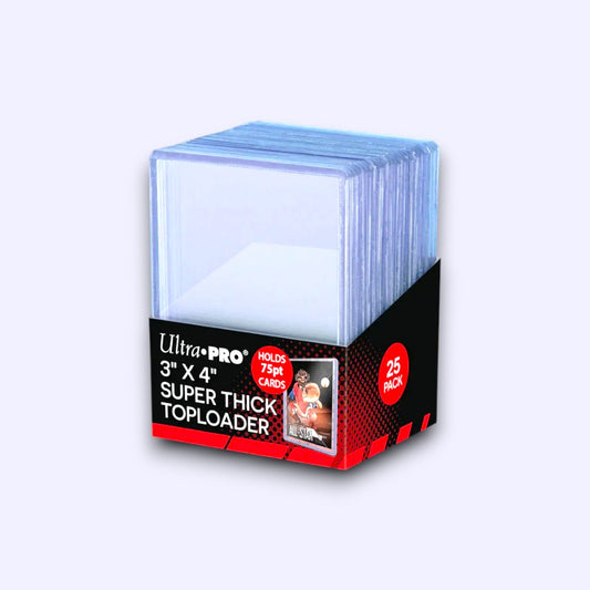 Ultra PRO 3" x 4" Super Thick Toploaders – 25 Pack | Rigid PVC Holders for 75pt Cards