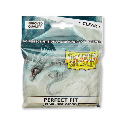 Dragon Shield Perfect Fit Sideloaders Standard Size Sleeves 100 Pack – Clear | Trading Card Protection
