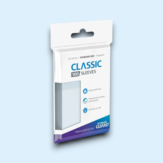 Ultimate Guard - Resealable Standard Size Classic Sleeves 100 Pack - Transparent